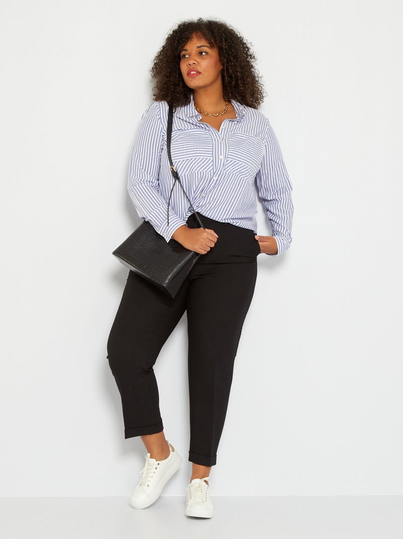 Camisa às riscas AZUL - Kiabi