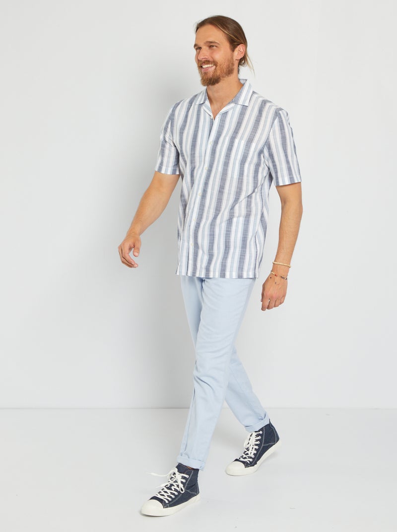Camisa às riscas AZUL - Kiabi