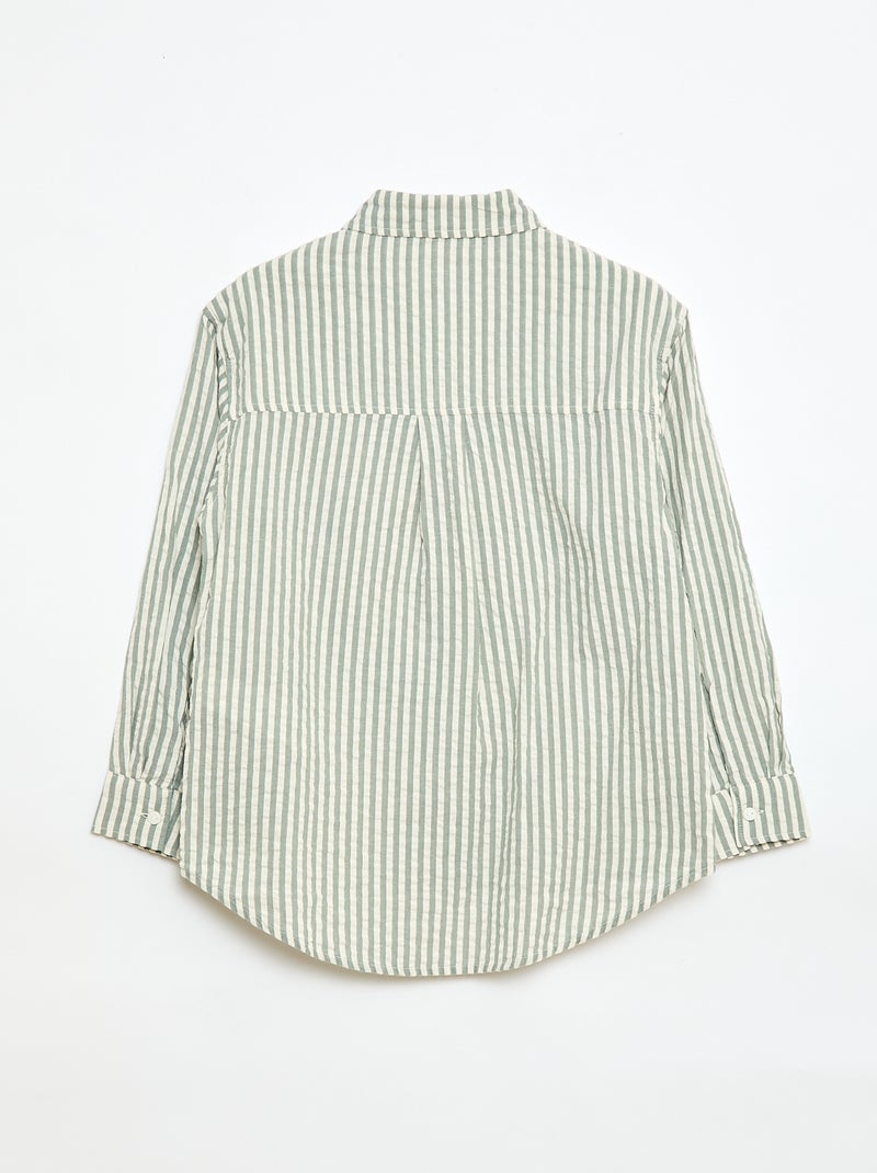Camisa às riscas Caqui - Kiabi