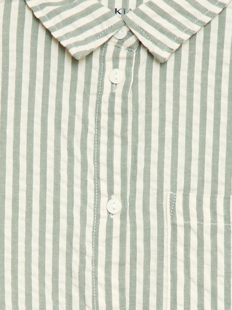 Camisa às riscas Caqui - Kiabi