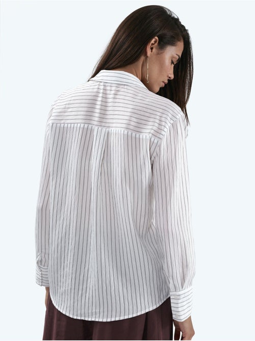 Camisa às riscas casual com botões busem - Kiabi