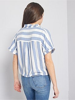 Camisa às riscas com laço - Kiabi