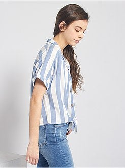 Camisa às riscas com laço - Kiabi