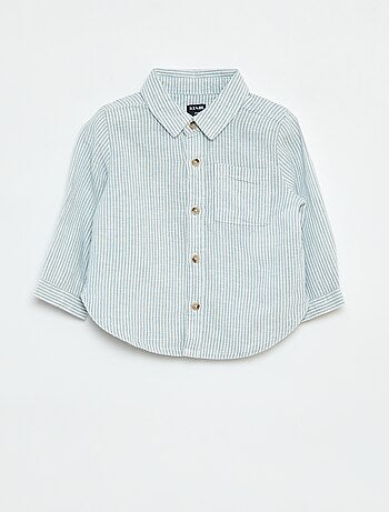 Camisa às riscas de cambraia