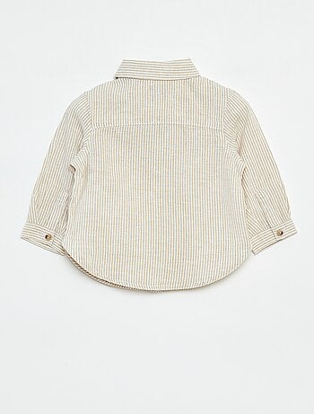 Camisa às riscas de cambraia