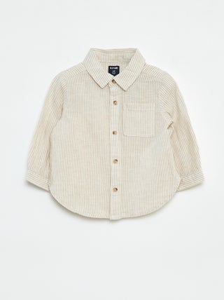 Camisa às riscas de cambraia