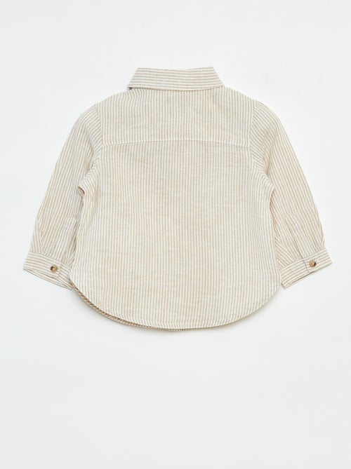 Camisa às riscas de cambraia - Kiabi