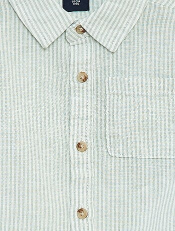 Camisa às riscas de cambraia