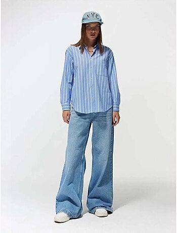 Camisa às riscas de corte relaxed mixray