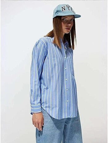 Camisa às riscas de corte relaxed mixray