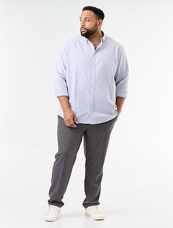 Camisa às riscas de manga comprida