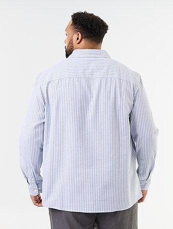 Camisa às riscas de manga comprida