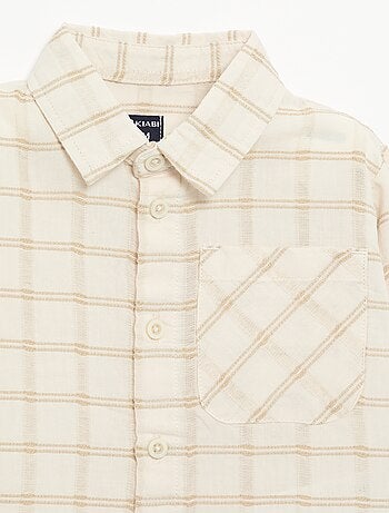 Camisa às riscas de manga comprida