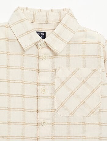 Camisa às riscas de manga comprida