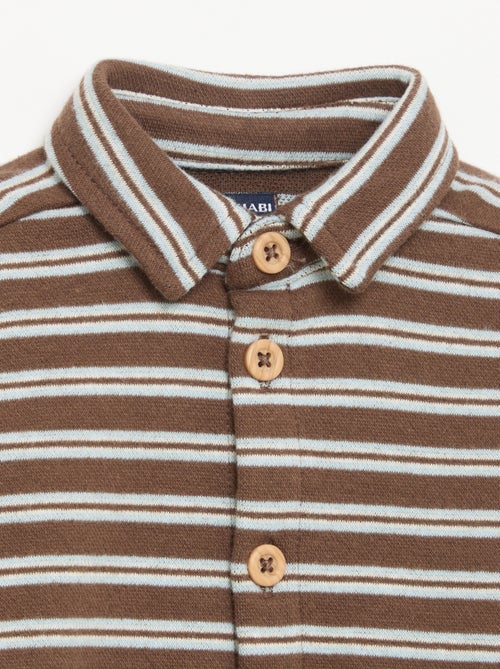 Camisa às riscas de manga comprida - Kiabi