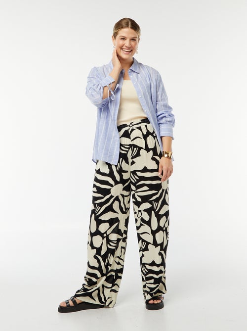 Camisa às riscas de manga comprida 'Only Carmakoma' - Kiabi