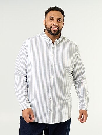Camisa às riscas de manga comprida