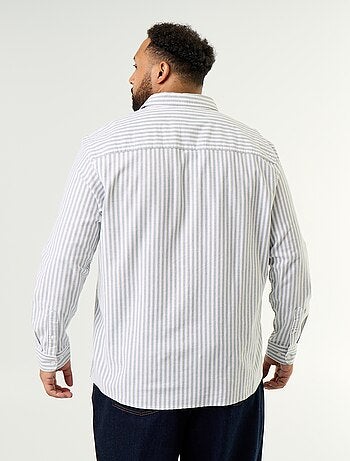 Camisa às riscas de manga comprida