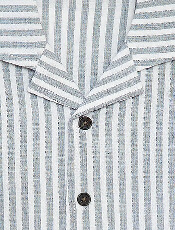 Camisa às riscas de manga curta