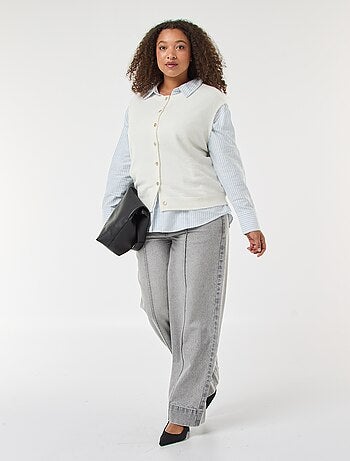 Camisa às riscas em algodão Oxford