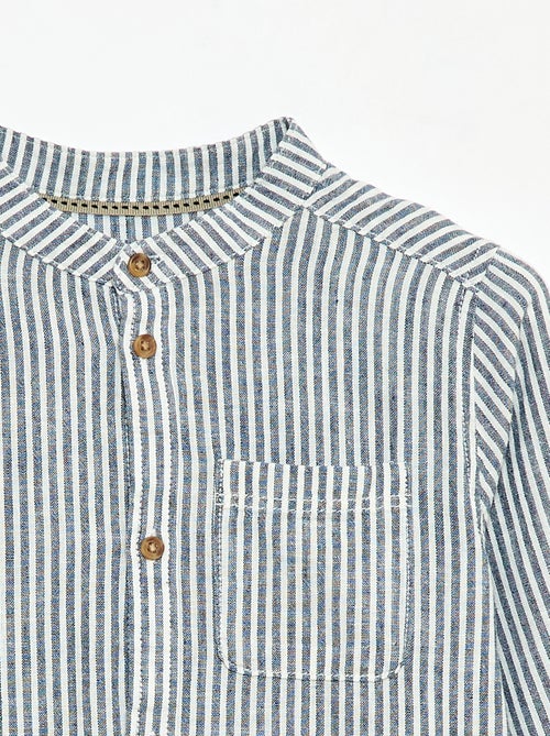 Camisa às riscas em mistura de linho - Kiabi