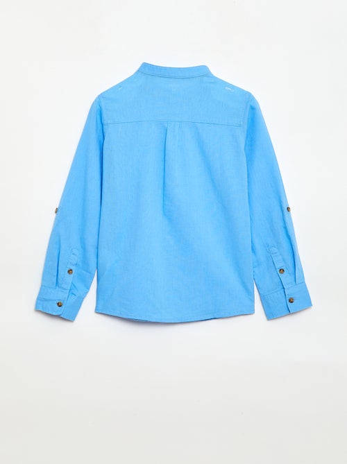 Camisa às riscas em mistura de linho - Kiabi