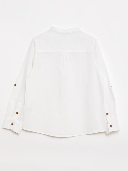 Camisa às riscas em mistura de linho - Kiabi