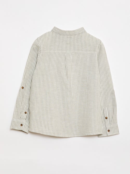 Camisa às riscas em mistura de linho - Kiabi