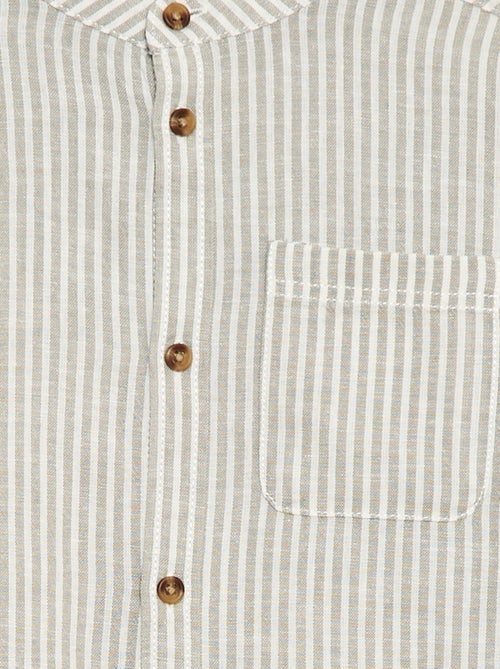 Camisa às riscas em mistura de linho - Kiabi