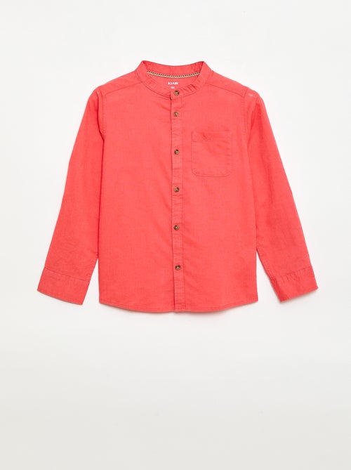 Camisa às riscas em mistura de linho - Kiabi