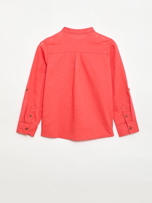 Camisa às riscas em mistura de linho - Kiabi