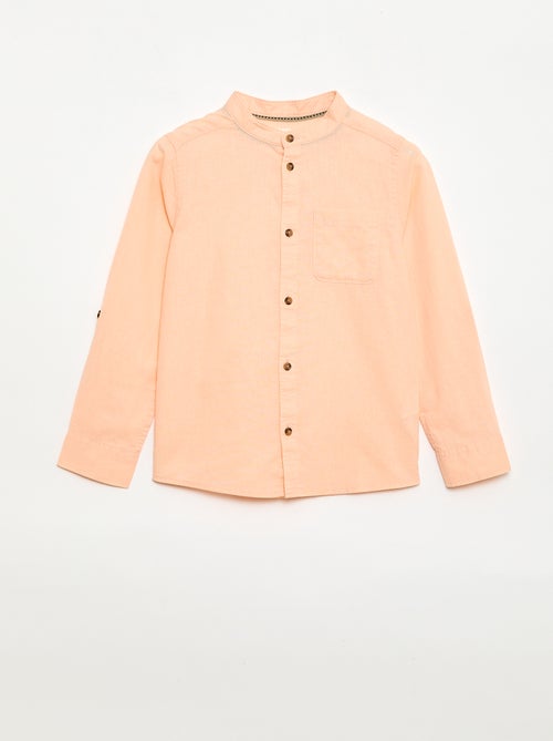 Camisa às riscas em mistura de linho - Kiabi