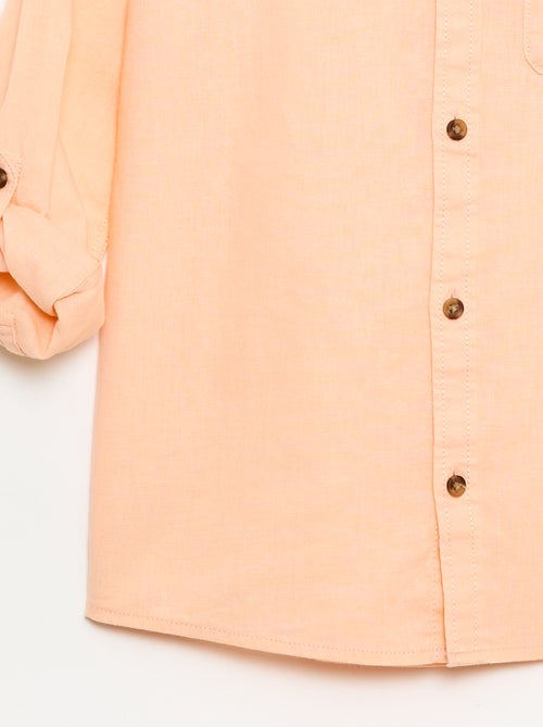 Camisa às riscas em mistura de linho - Kiabi