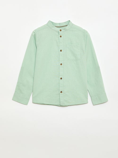 Camisa às riscas em mistura de linho - Kiabi