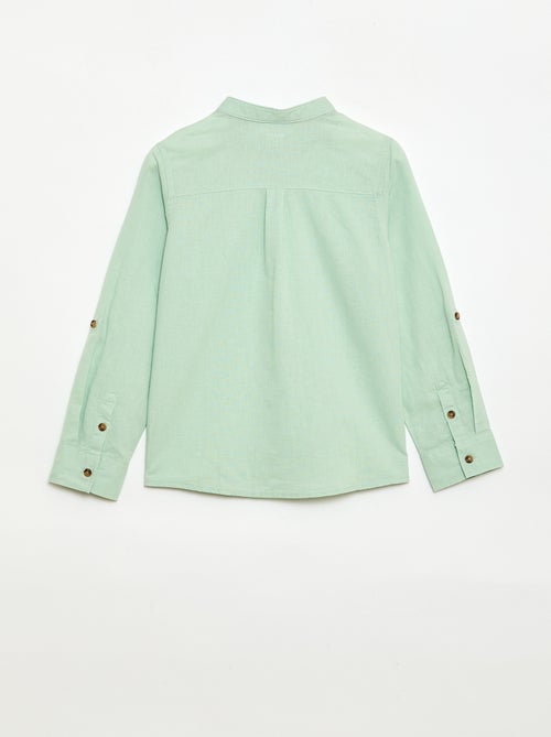 Camisa às riscas em mistura de linho - Kiabi