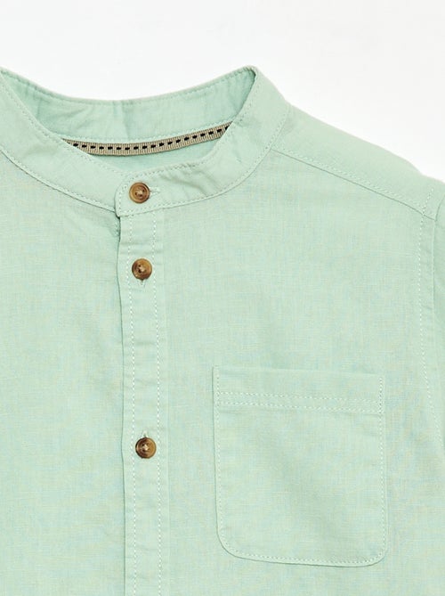 Camisa às riscas em mistura de linho - Kiabi