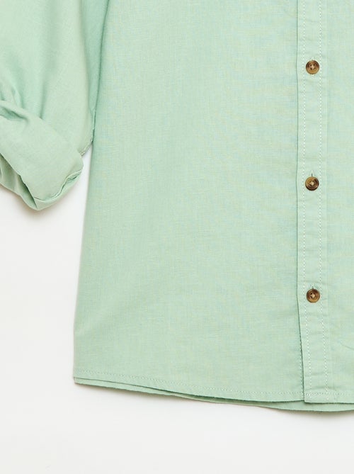 Camisa às riscas em mistura de linho - Kiabi