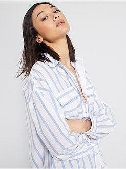 Camisa às riscas em puro algodão - Kiabi