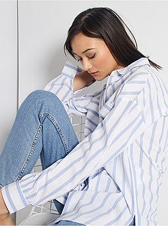 Camisa às riscas em puro algodão - Kiabi