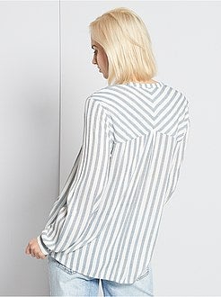 Camisa às riscas fluida - Kiabi