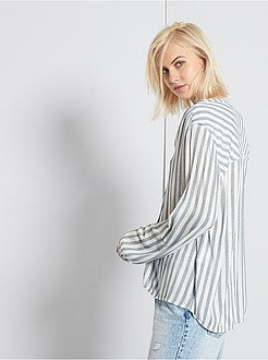 Camisa às riscas fluida - Kiabi