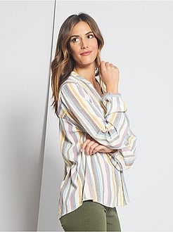 Camisa às riscas fluida - Kiabi