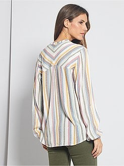 Camisa às riscas fluida - Kiabi
