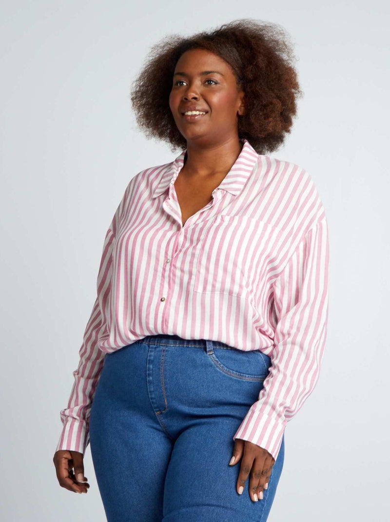 Camisa às riscas fluida ROSA - Kiabi