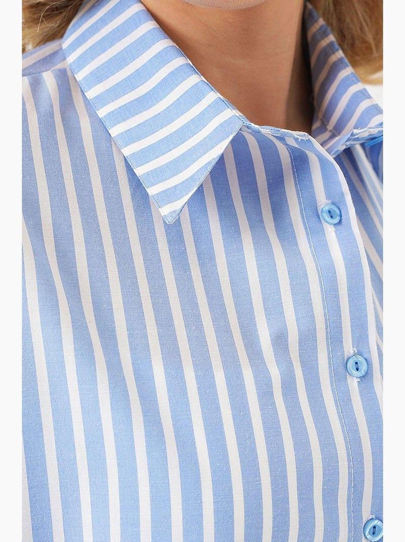 Camisa às riscas oversize bdart Azul-céu - Kiabi