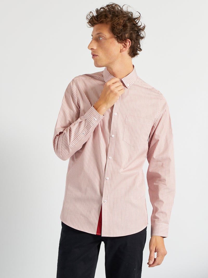 Camisa às riscas ROXO - Kiabi