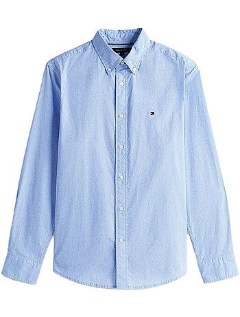 Camisa Azul Claro Flex Masculina Tommy Hilfiger