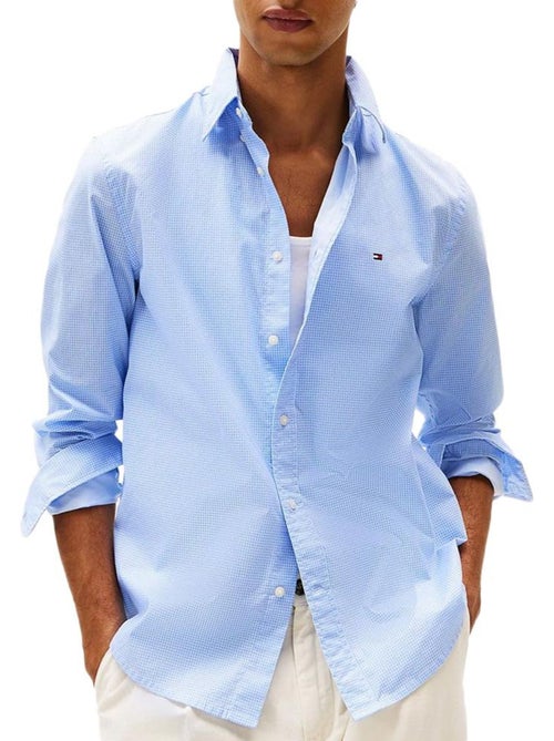 Camisa Azul Claro Flex Masculina Tommy Hilfiger - Kiabi Camisa Azul Claro Flex Masculina Tommy Hilfiger - Kiabi