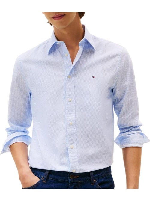Camisa Azul Claro Masculina Tommy Hilfiger Flex Poplin - Kiabi Camisa Azul Claro Masculina Tommy Hilfiger Flex Poplin - Kiabi