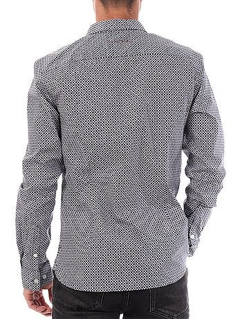 Camisa Masculina Teddy Smith Carton Stretch Preta/Vermelha com Padrão Floral